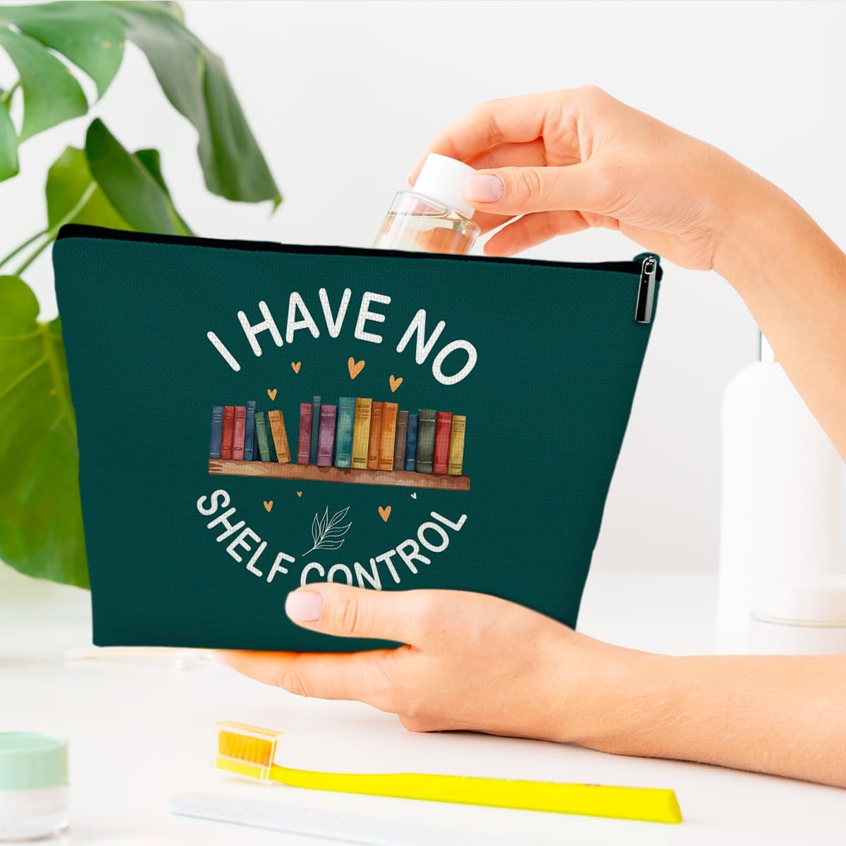 Book Lovers Gifts Bag, Small Cosmetic/Trinket Bag, "I Have No Shelf Control"