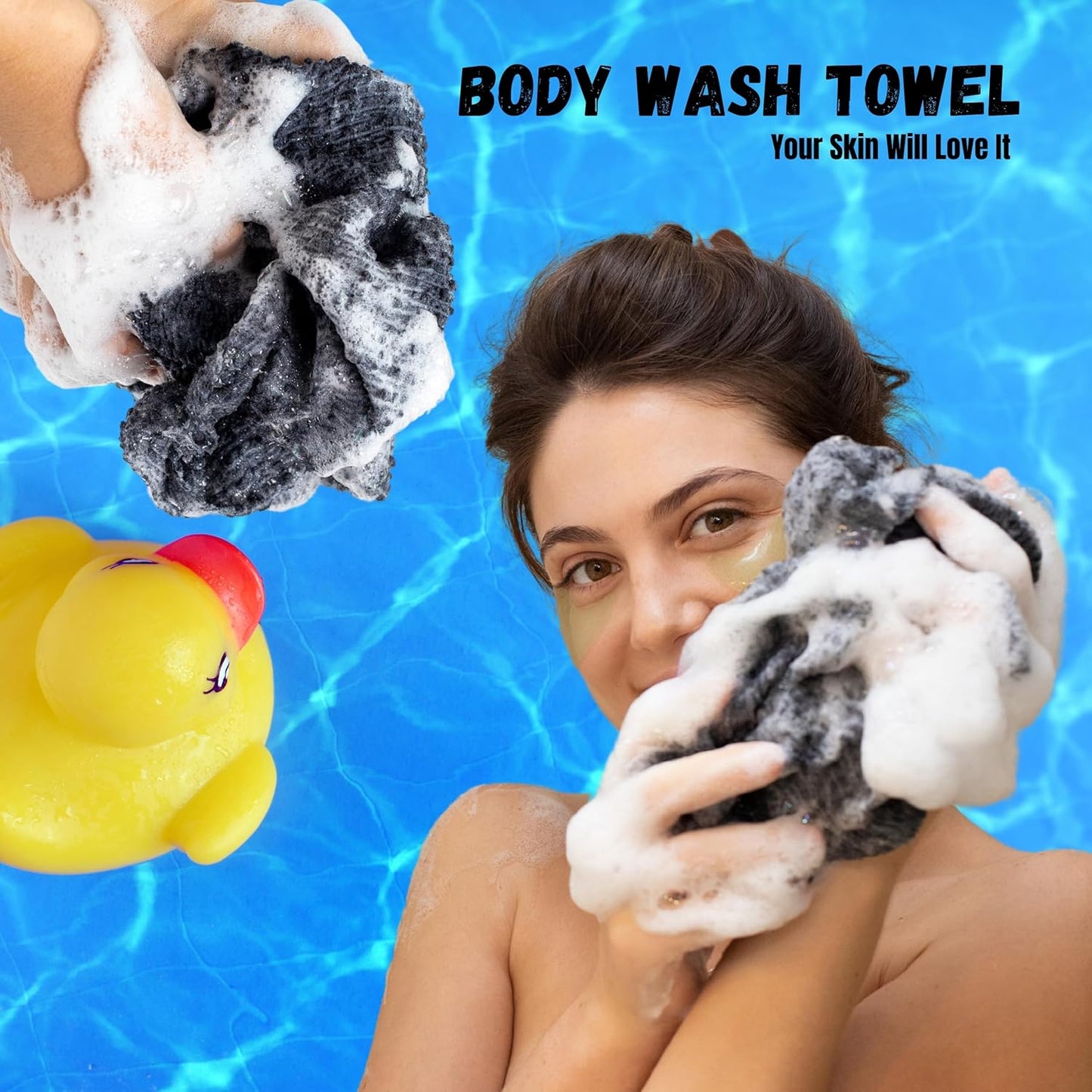 Exfoliating Shower Towel – Premium Japanese Exfoliating Washcloth for Face and Body – Shower Body Scrubber Cloth – Quick-Dry Bath Towels for Gentle Exfoliation - Duo-Fiber Exfoliating Towel