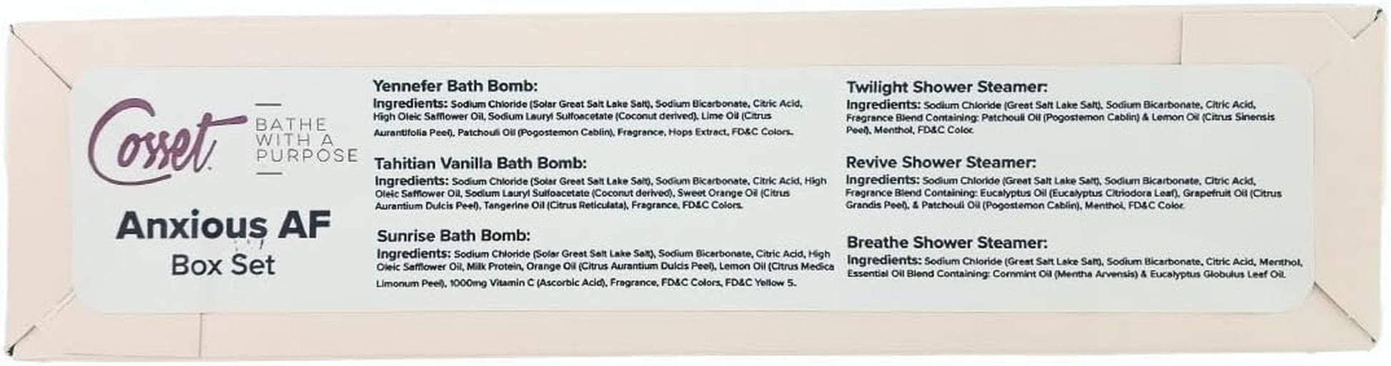 Bath Bomb - Anxious AF Gift Box Bubble Bath Bombs for Him or Her - Anxiety Relief Set with Natural Ingredients - 6Pcs