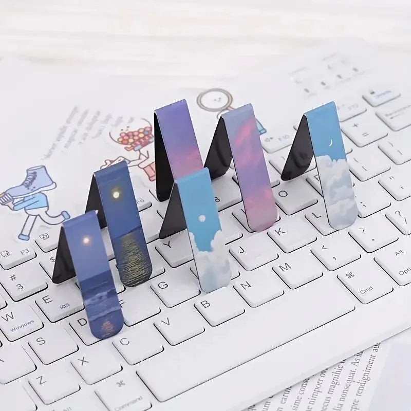 2Pcs Forest Landscape Magnetic Bookmark for Pages Books Readers
