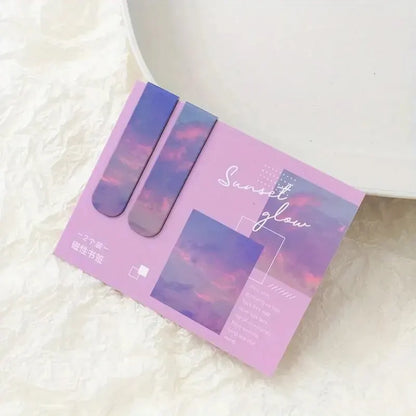 2Pcs Forest Landscape Magnetic Bookmark for Pages Books Readers
