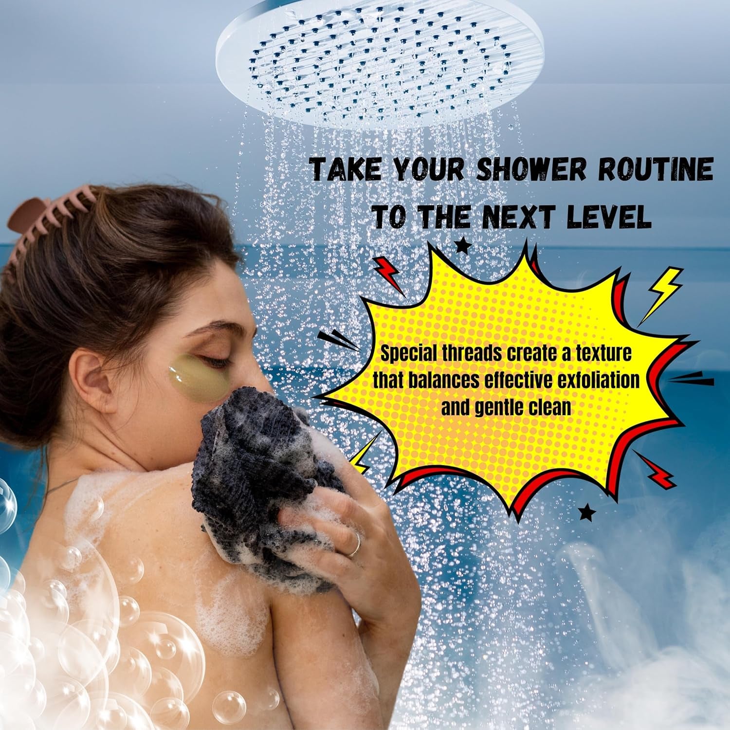 Exfoliating Shower Towel – Premium Japanese Exfoliating Washcloth for Face and Body – Shower Body Scrubber Cloth – Quick-Dry Bath Towels for Gentle Exfoliation - Duo-Fiber Exfoliating Towel
