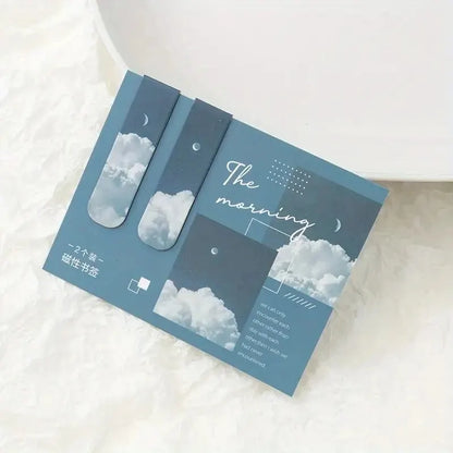 2Pcs Forest Landscape Magnetic Bookmark for Pages Books Readers
