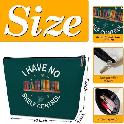 Book Lovers Gifts Bag, Small Cosmetic/Trinket Bag, "I Have No Shelf Control"