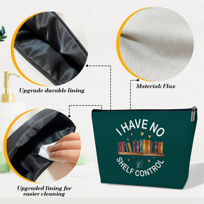 Book Lovers Gifts Bag, Small Cosmetic/Trinket Bag, "I Have No Shelf Control"